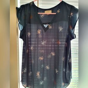 Loft Blue floral top, size medium